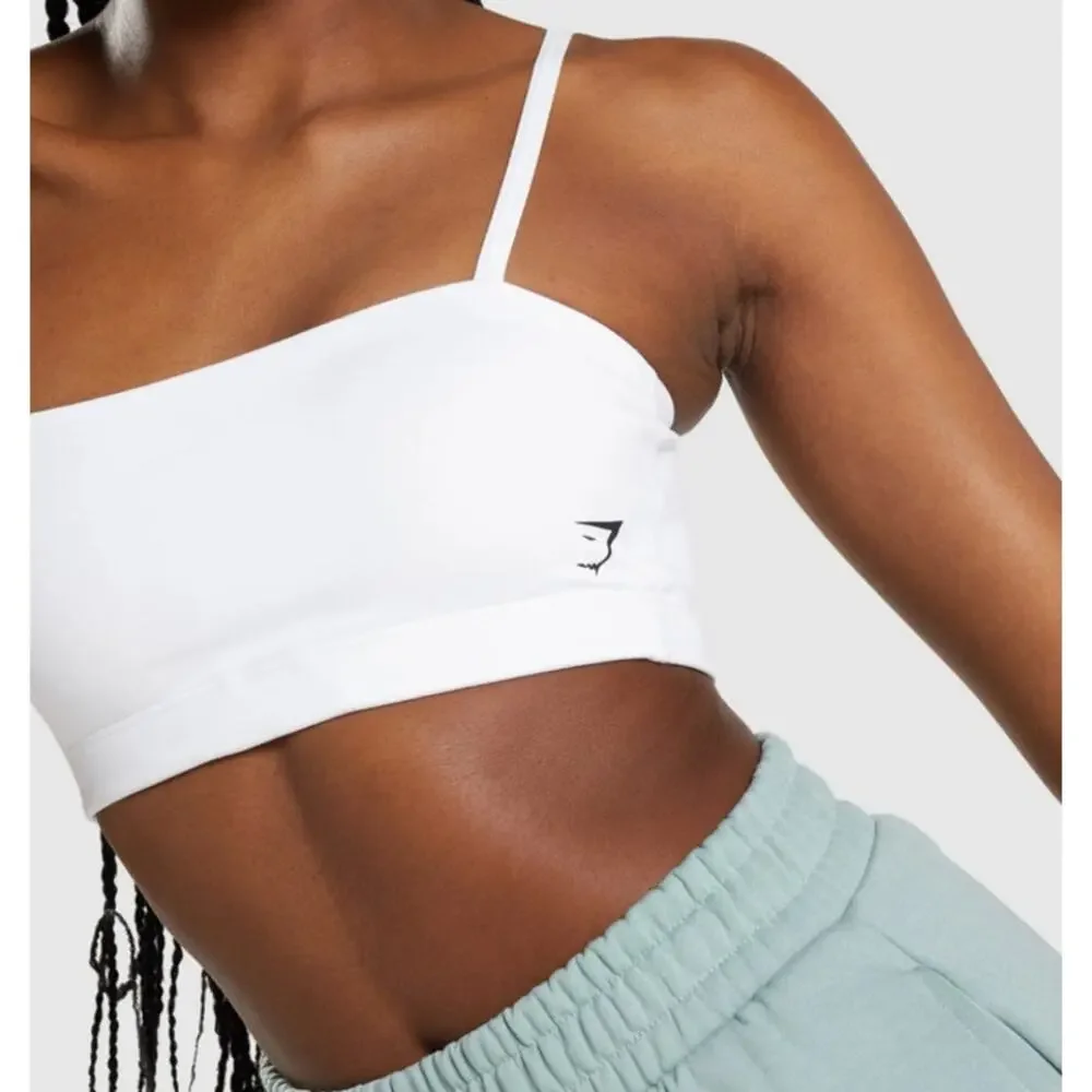 NWOT Gymshark White Bandeau Sports Bra Small B2A6Y - Picture 3 of 6